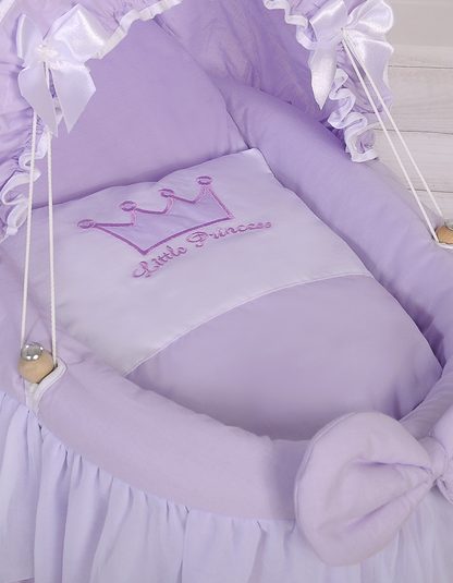 Wózek dla lalek Kosz Mojżesza dla lalek z budką LITTLE PRINCESS fioletowy