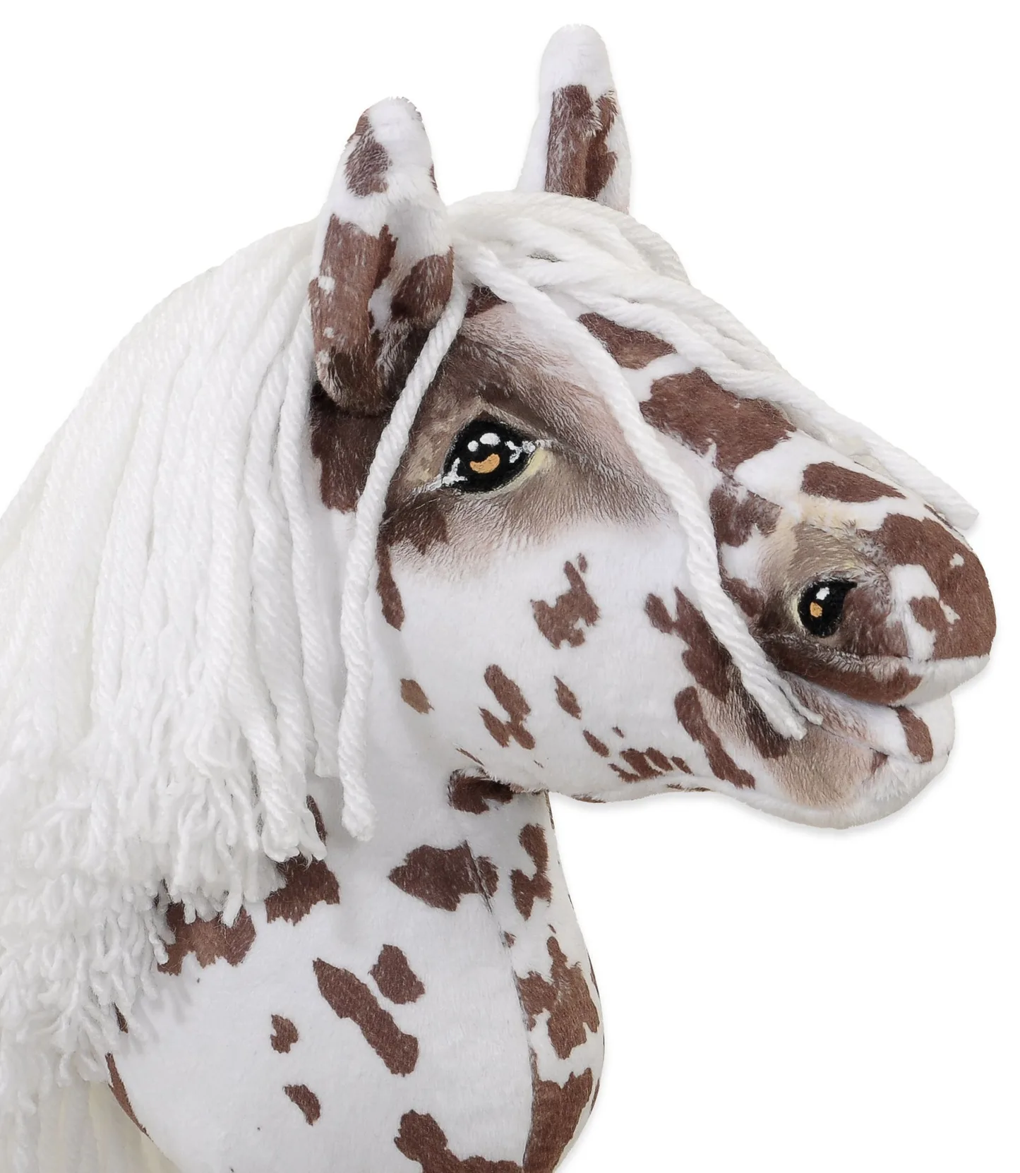 Hobby Horse Mały koń na kiju Premium tarantowaty biało-brązowy z białą grzywą A5
