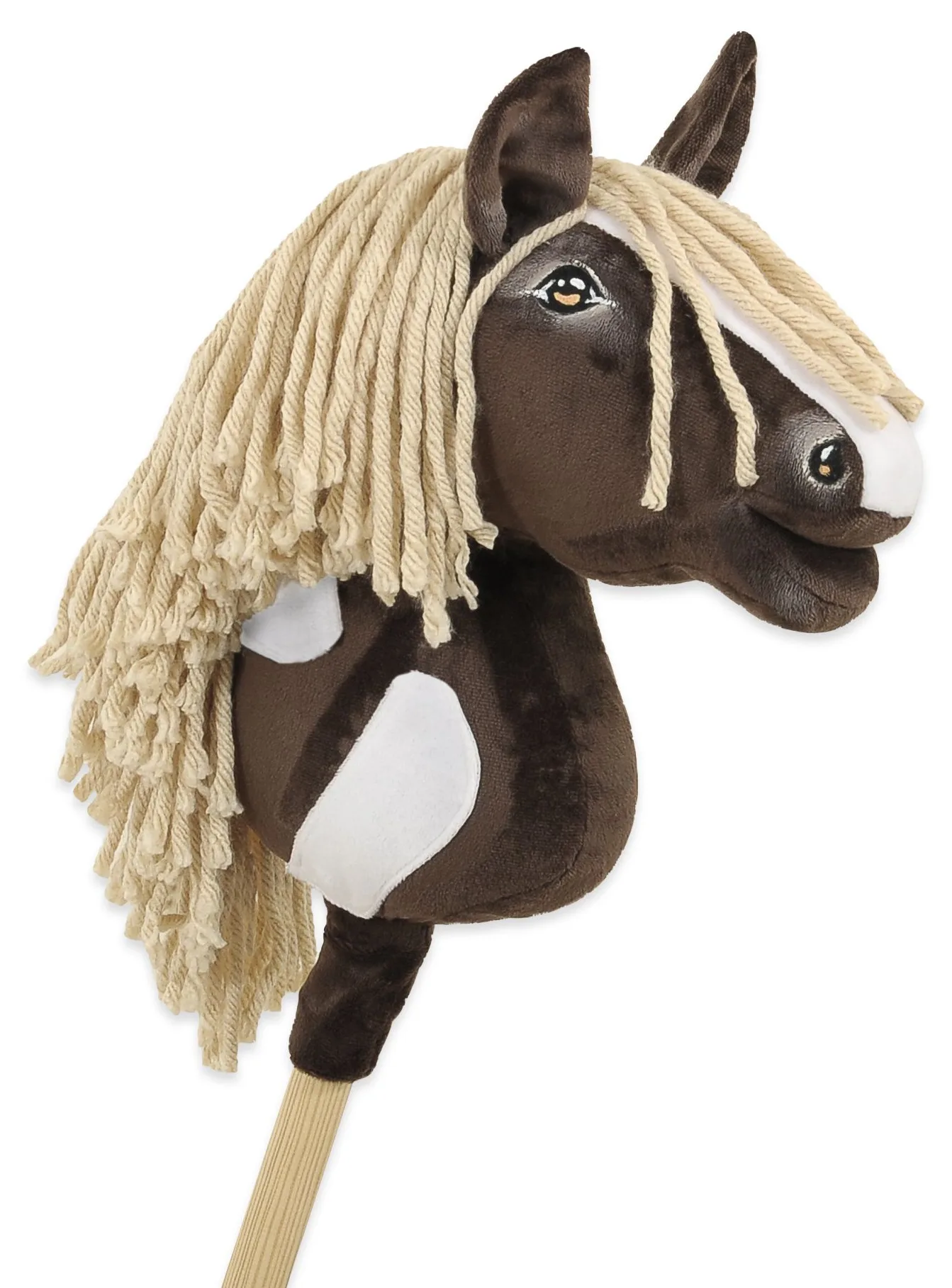 Hobby Horse Średni koń na kiju Premium ciemnobrązowy western ciemnogniady z jasną grzywą A4