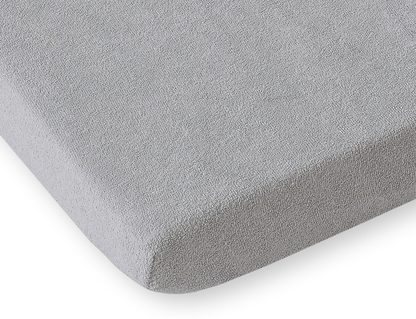 Prześcieradło frotte z gumką do łóżeczka 140x70cm - szare