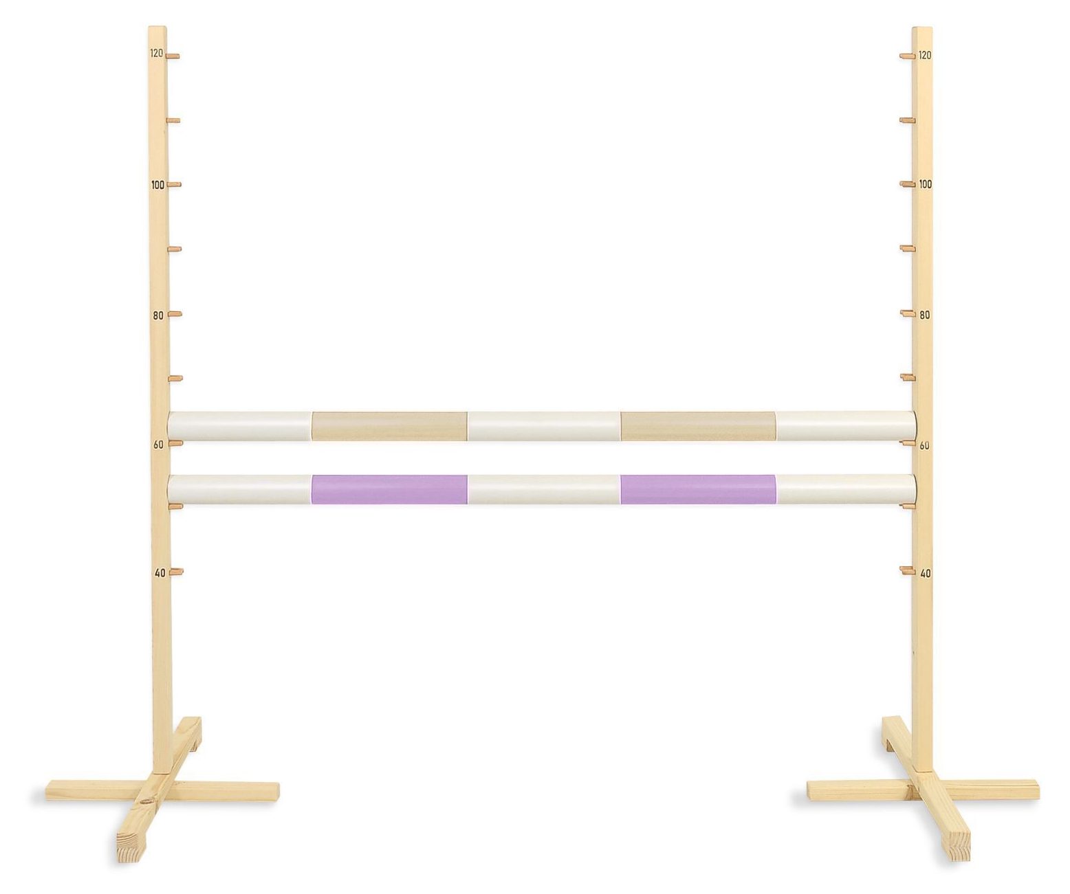 Przeszkoda skokowa do Hobby Horse 120cm, dwie belki - beżowa i jasny róż