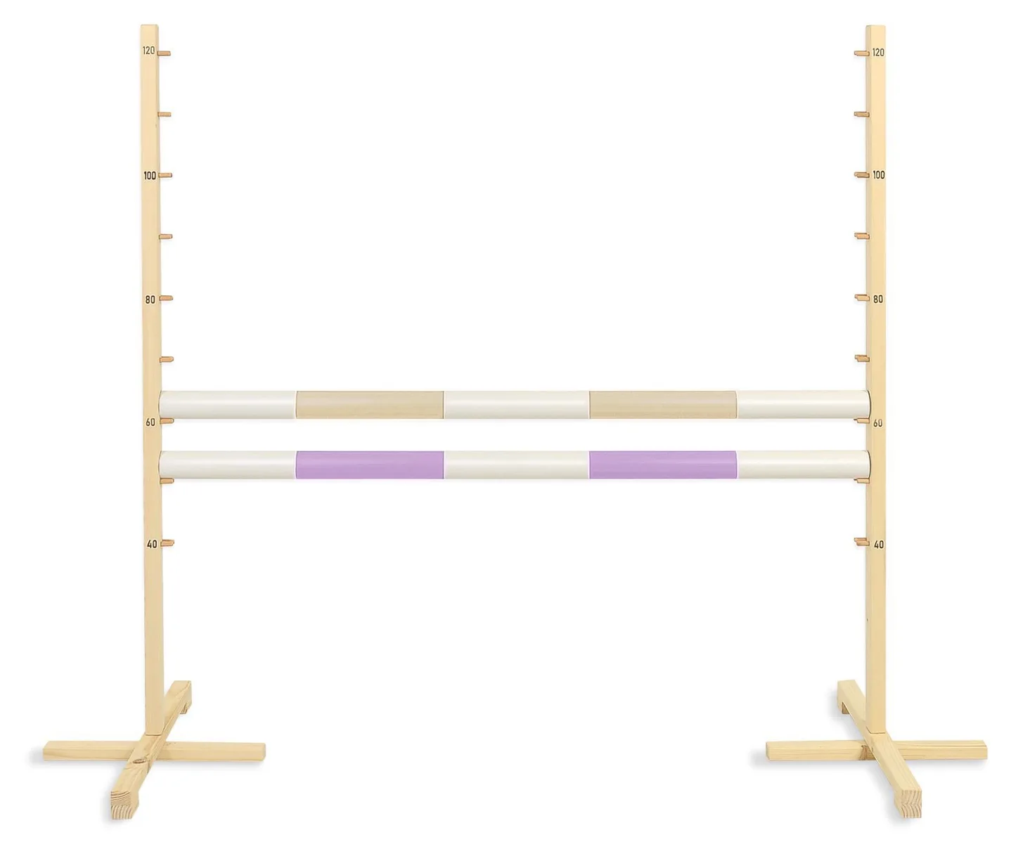 Przeszkoda skokowa do Hobby Horse 120cm, dwie belki - beżowa i jasny róż