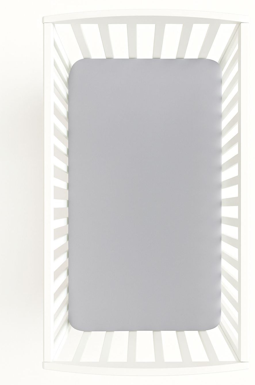 Prześcieradło jersey bawełna z gumką  do łóżeczka 120x60cm - szare