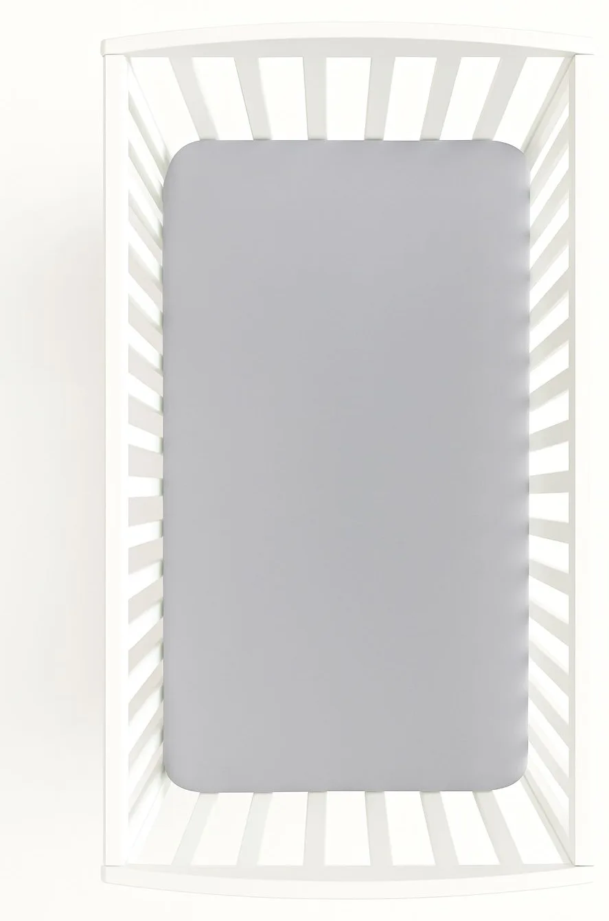 Prześcieradło jersey bawełna z gumką  do łóżeczka 120x60cm - szare