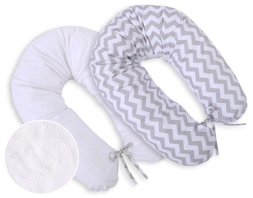Poduszka ciążowa dwustronna Longer- Simple chevron szary
