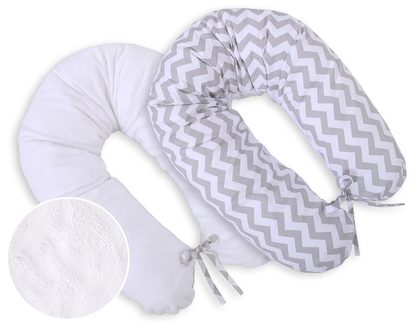 Poduszka ciążowa dwustronna Longer- Simple chevron szary