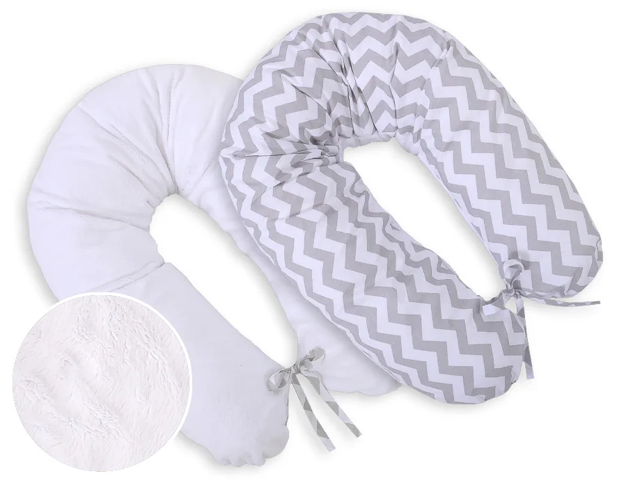 Poduszka ciążowa dwustronna Longer- Simple chevron szary