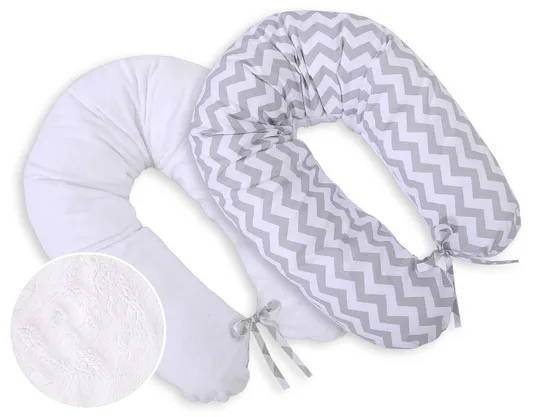 Poduszka ciążowa dwustronna Longer- Simple chevron szary