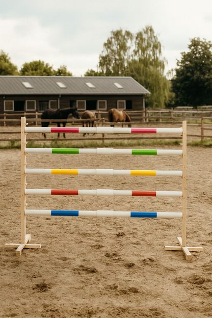 Przeszkoda skokowa do Hobby Horse 160cm, h-120 cm, belka niebieska