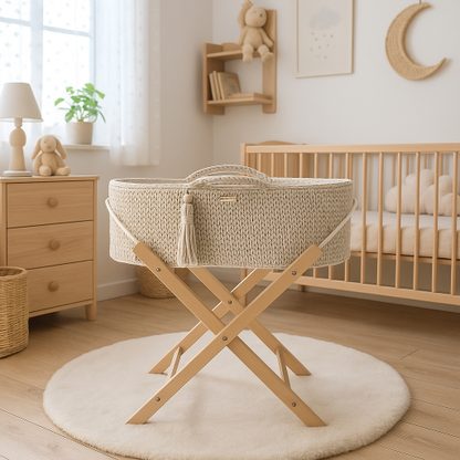 Materac do kosza Mojżesza BOHO - ALOE VERA z aloesem
