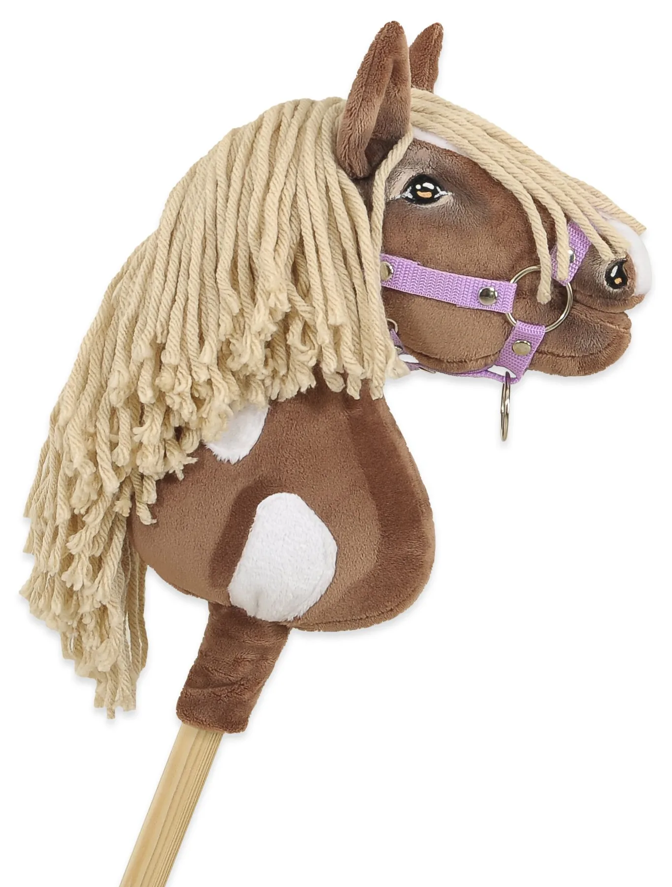 Hobby Horse Średni koń na kiju Premium beżowy western gniady z jasną grzywą A4