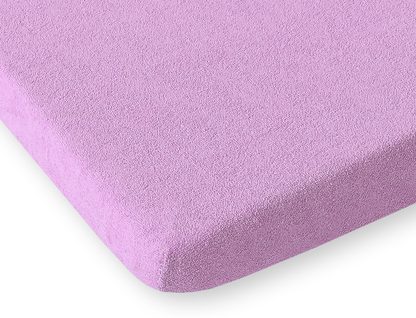 Prześcieradło frotte z gumką do łóżeczka 120x60cm - fioletowe
