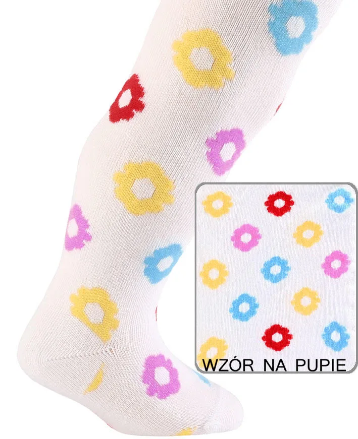 WOLA BABIES - RAJSTOPY WZOROWANE BAWEŁNIANE 0 - 2 LATA GW2017JZ