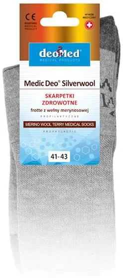 JJW SKARPETKI MEDIC DEO SILVERWOOL Z WEŁNĄ MERYNOSOWĄ I SREBREM