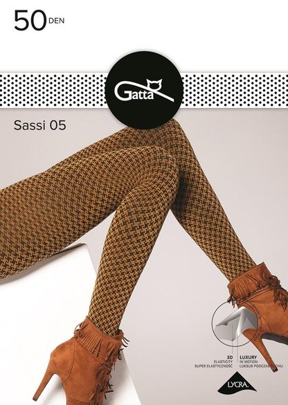 SASSI - RAJSTOPY DAMSKIE WZORZYSTE 40 DEN 000.197 - AW2021