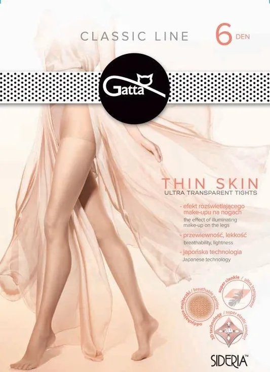 GATTA RAJSTOPY DAMSKIE THIN SKIN 6 DEN SIDERIA