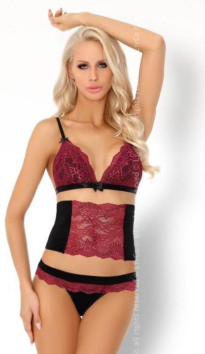 LIVCO CORSETTI FASHION KOMPLET NERYSA LC 90427 PINK ROSSES COLLECTION