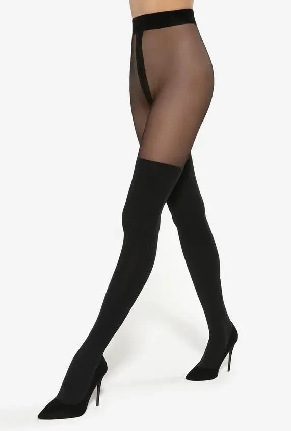 GIRL-UP - RAJSTOPY WZORZYSTE 40 DEN 000.584 - AW22