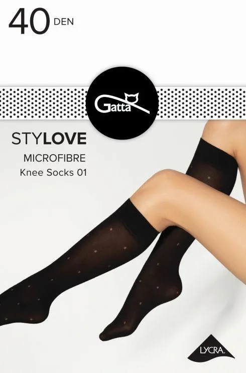 STYLOVE MICROFIBRE KNEE SOCKS 01, 02 - PODKOLANÓWKI WZORZYSTE 000.97V - TRENDY 23/24