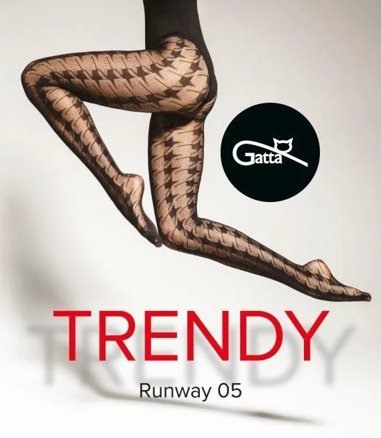 RUNWAY 05, 06, 07, 08 - RAJSTOPY DAMSKIE WZORZYSTE TYPU FISHNET 000.55V - TRENDY 23/24