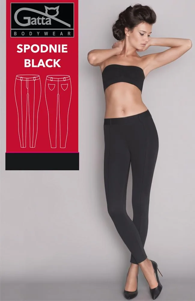 SPODNIE BLACK 4458S GATTA - SPODNIE ZE SZWEM