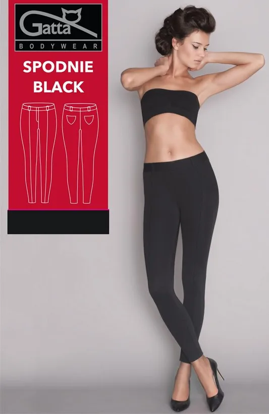 SPODNIE BLACK 4458S GATTA - SPODNIE ZE SZWEM
